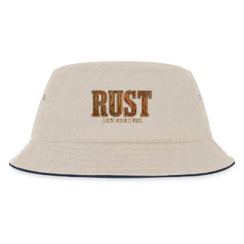 ROST – Anmutig altern | Ein lustiges Wortspiel mit starz - Kinder Bucket Hat - Natur/Navy - Vorne