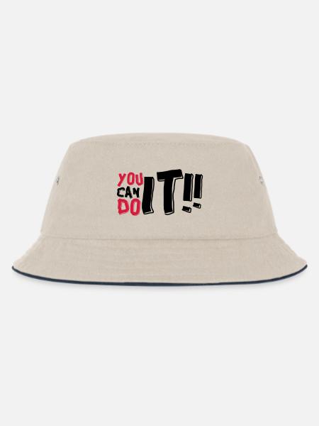 du kannst es schaffen - Kinder Bucket Hat - Natur/Navy
