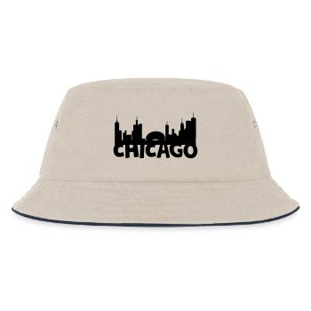 Chicago Skyline - Kinder Bucket Hat - Natur/Navy - Vorne