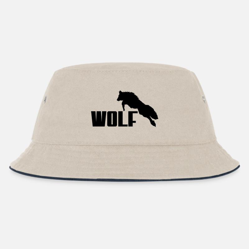 Logo Wolf - Bob Enfant - blanc cassé/bleu marine