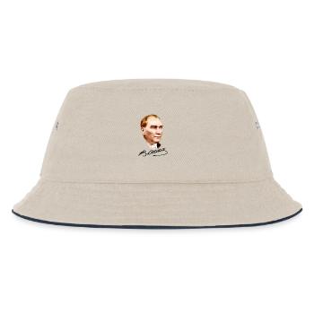 Mustafa kemal Atatürk mit seiner Unterschrift - Kinder Bucket Hat - Natur/Navy - Vorne