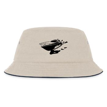 Motorboot - Kinder Bucket Hat - Natur/Navy - Vorne