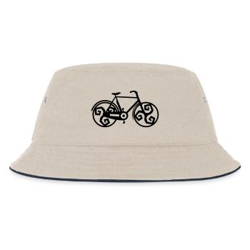 velo Fahrrad Breton Triskel 1 - Kinder Bucket Hat - Natur/Navy - Vorne