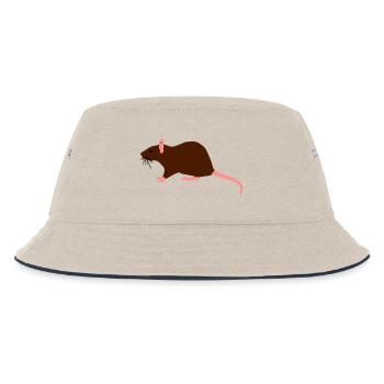 ratte - Kinder Bucket Hat - Natur/Navy - Vorne