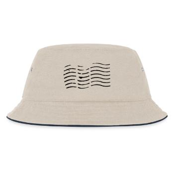 Schmutziger Stempel - Motivfarbwechsel möglich - Kinder Bucket Hat - Natur/Navy - Vorne