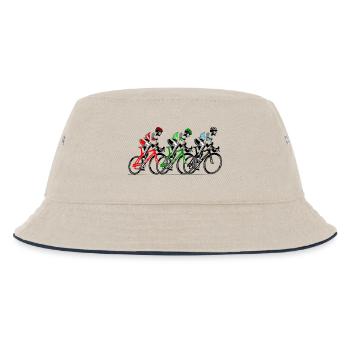 Drei Radfahrer unterwegs - Kinder Bucket Hat - Natur/Navy - Vorne