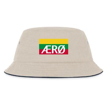 Ærø Flag Dänemark Insel Fahne Aeroe - Kinder Bucket Hat - Natur/Navy - Vorne