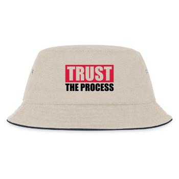 trust the process Zitat - Kinder Bucket Hat - Natur/Navy - Vorne