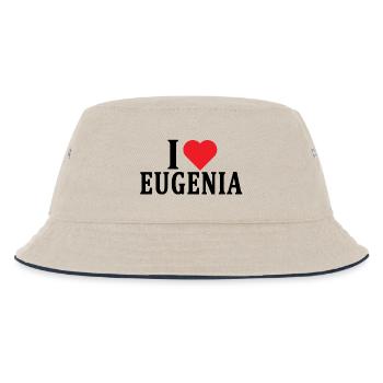 T-Shirt Ich liebe Eugenia T-Shirt Geschenkidee - Kinder Bucket Hat - Natur/Navy - Vorne