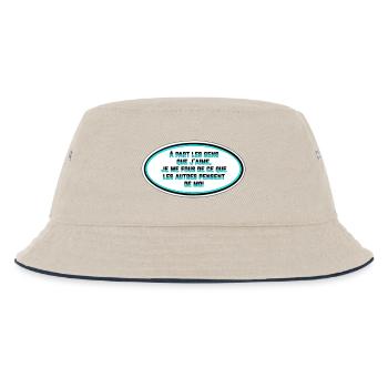 I don't care what people think of me - Kids’ Bucket Hat - ecru/navy - Front