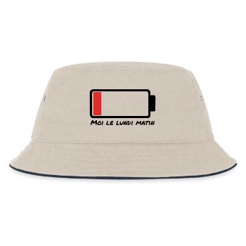 Montagmorgen – leere Batterie - Kinder Bucket Hat - Natur/Navy - Vorne