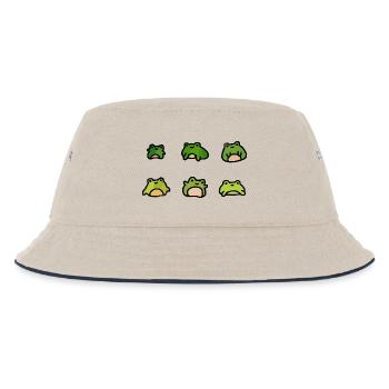 Adorable Cartoon Frogs - Kids’ Bucket Hat - ecru/navy - Front