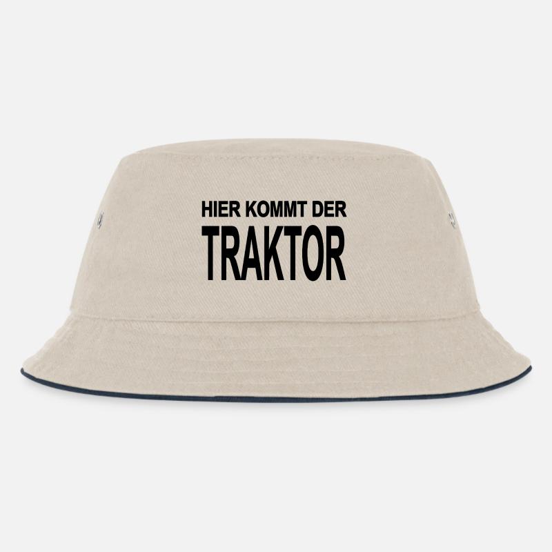 Traktor - Kinder Bucket Hat - Natur/Navy