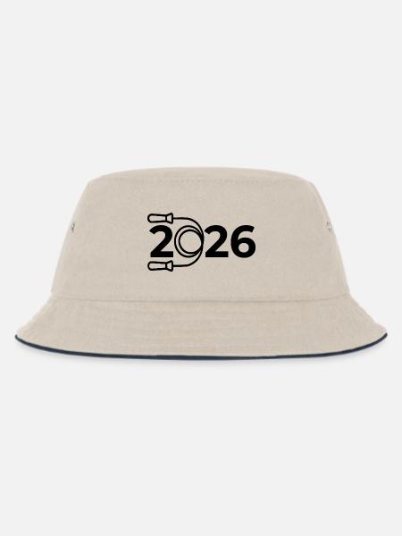 Seilspringen Sport 2026 - Kinder Bucket Hat - Natur/Navy