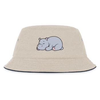 Hippopotame endormi Vecteur paresseux fatigué - Bob Enfant - blanc cassé/bleu marine - Devant