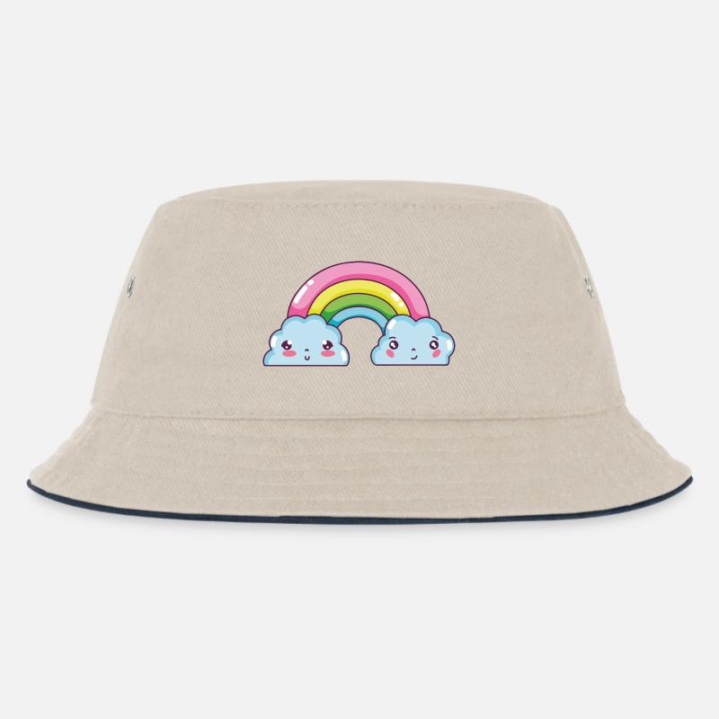 Charme Pastel Rainbow Clouds - Bob Enfant - blanc cassé/bleu marine