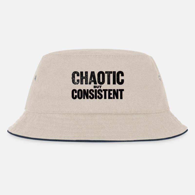 chaotic-but-consistent - Kids’ Bucket Hat - ecru/navy