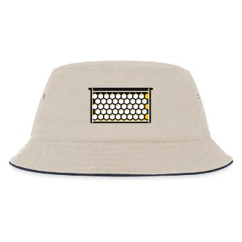  Bienenwabe Rähmchen Imkerei Honigernte Bienen - Kinder Bucket Hat - Natur/Navy - Vorne