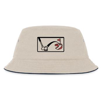 Minigolf Retro Cartoon Golfball JGA Team - Kinder Bucket Hat - Natur/Navy - Vorne