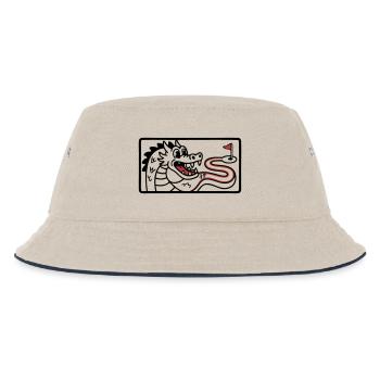 Minigolf Retro Cartoon Golfball JGA Team - Kinder Bucket Hat - Natur/Navy - Vorne