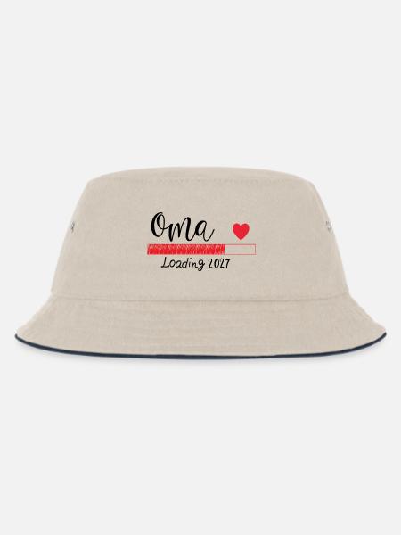 Oma 2027 - Kinder Bucket Hat - Natur/Navy
