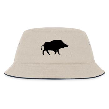 Wildschwein - Kinder Bucket Hat - Natur/Navy - Vorne