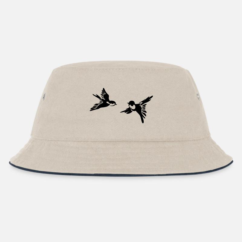 Vögel - Kinder Bucket Hat - Natur/Navy