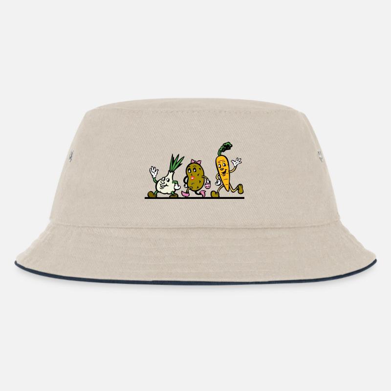 Gemüse - Kinder Bucket Hat - Natur/Navy