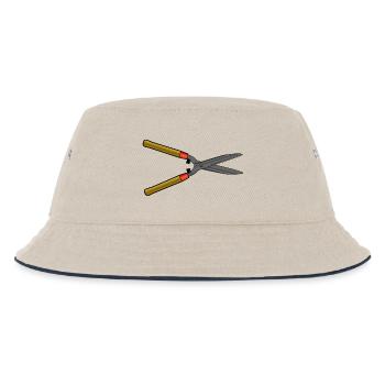 heckenschere strauecher buesche garten pflanzen - Kinder Bucket Hat - Natur/Navy - Vorne