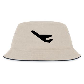 flugzeug - Kinder Bucket Hat - Natur/Navy - Vorne