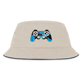 kratzer risse alt design controller cool blau - Kinder Bucket Hat - Natur/Navy - Vorne