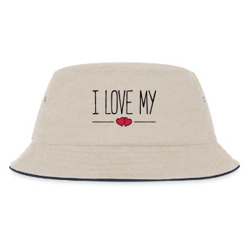 i love my - Kinder Bucket Hat - Natur/Navy - Vorne