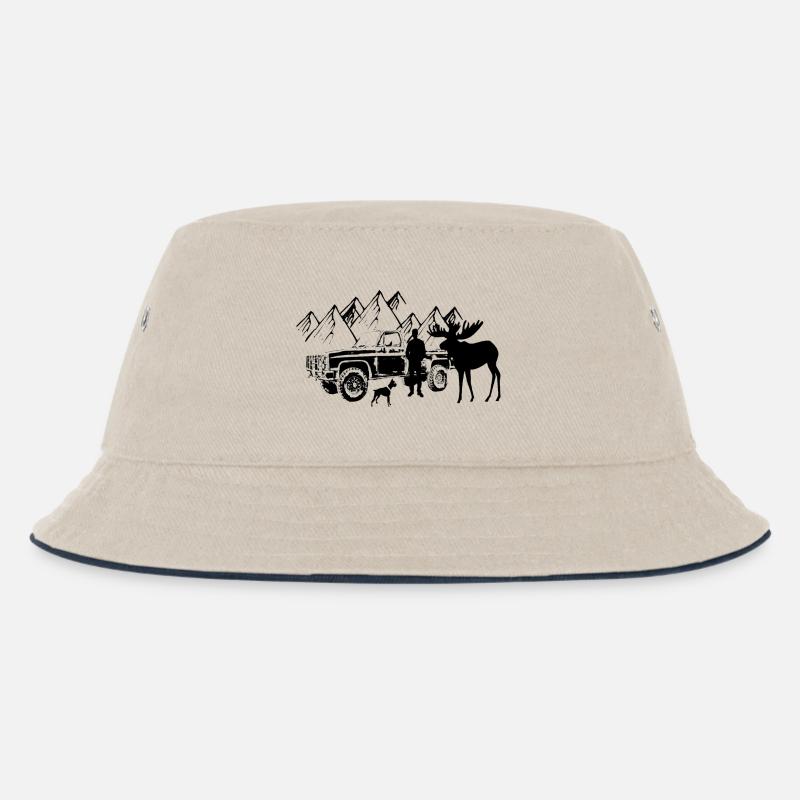 Auto - Kinder Bucket Hat - Natur/Navy