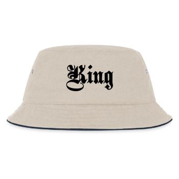 König 5. - Kinder Bucket Hat - Natur/Navy - Vorne