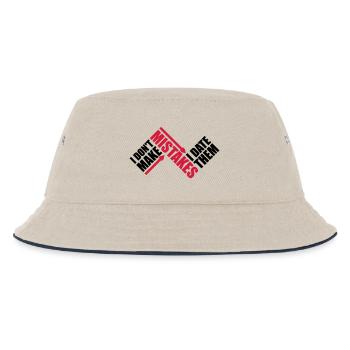 Date Mistakes Zitat Logo - Kinder Bucket Hat - Natur/Navy - Vorne
