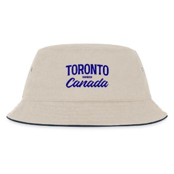 Toronto Canada Schriftzug Design - Kinder Bucket Hat - Natur/Navy - Vorne