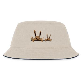 2 lapins famille enfant père deux bambin mère - Bob Enfant - blanc cassé/bleu marine - Devant
