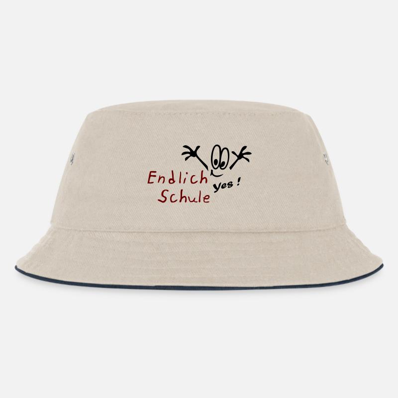 Schule yes - Kinder Bucket Hat - Natur/Navy