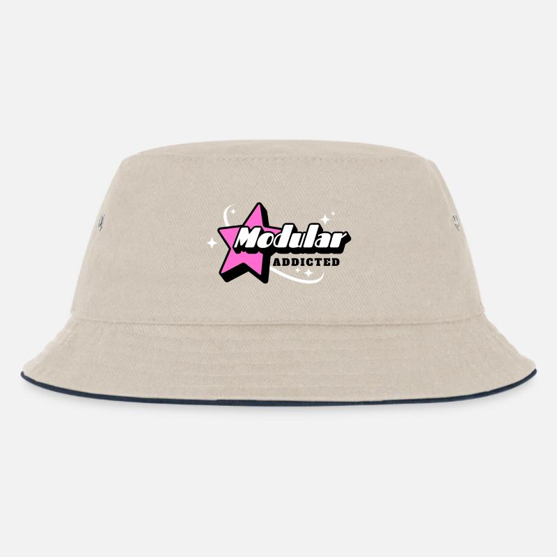 Modular Addicted Synthesizer  - Kinder Bucket Hat - Natur/Navy
