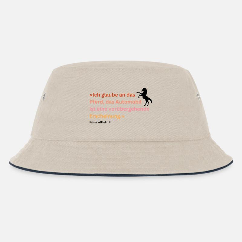 "Ich glaube an das Pferd" - Kinder Bucket Hat - Natur/Navy