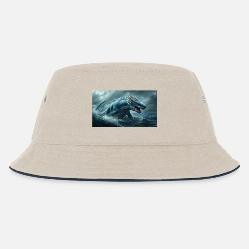Drachenhai2 - Kinder Bucket Hat - Natur/Navy