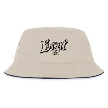 Abstract Black Linen Composition - Kids’ Bucket Hat - ecru/navy - Front