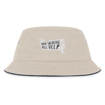 Maybe Swearing Will Help Sarkastisch Spruch Grafik - Kinder Bucket Hat - Natur/Navy - Vorne