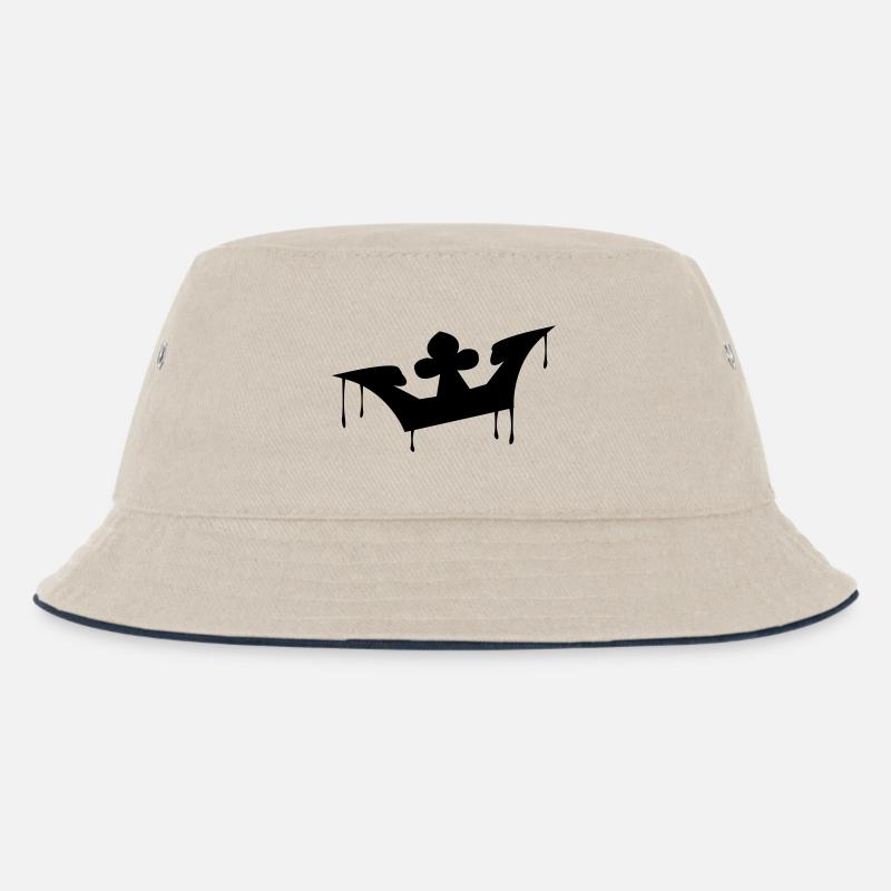 crown_krone - Kinder Bucket Hat - Natur/Navy