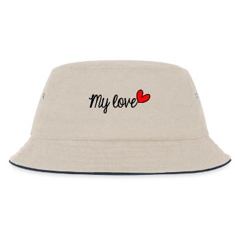 LIEBE. GERADE VERHEIRATET. VALENTINSTAG. JUNGGESELLINNENABSCHIED. MEIN LIEBLING - Kinder Bucket Hat - Natur/Navy - Vorne