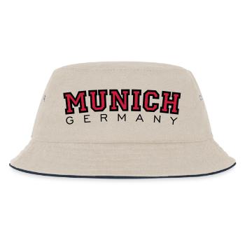 München Munich Germany (Schwarz/Rot) - Kinder Bucket Hat - Natur/Navy - Vorne