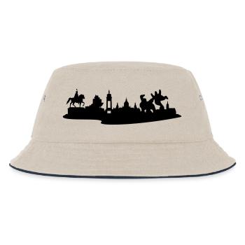 Hannover // Skyline // Silhouette // Skylineshirt - Kinder Bucket Hat - Natur/Navy - Vorne