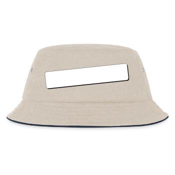 Schreibfeld runde Ecken | Schatten | Vektorgrafik - Kinder Bucket Hat - Natur/Navy - Vorne
