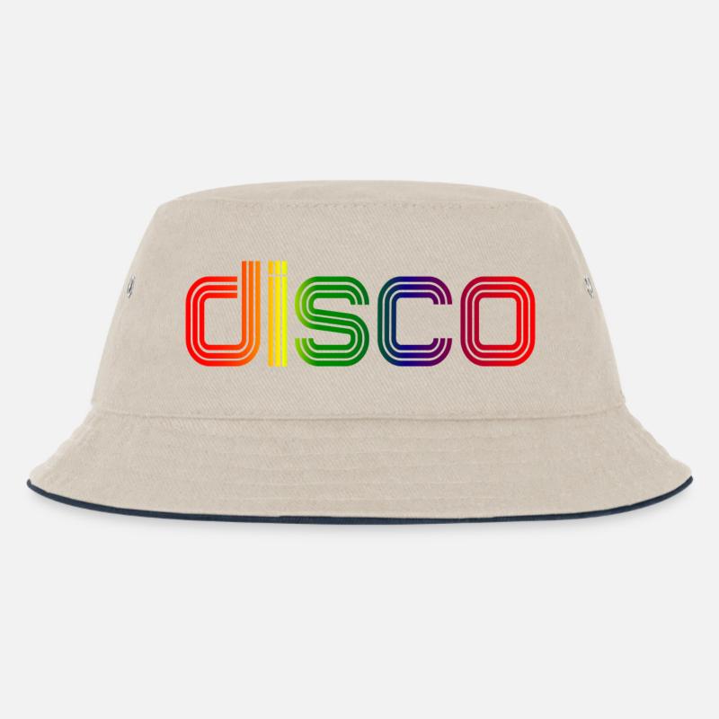 Disco Spectrum Neon Retro - Kinder Bucket Hat - Natur/Navy
