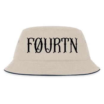 FØURTN Horizontal Logo – Minimal Streetwear - Bob Enfant - blanc cassé/bleu marine - Devant
